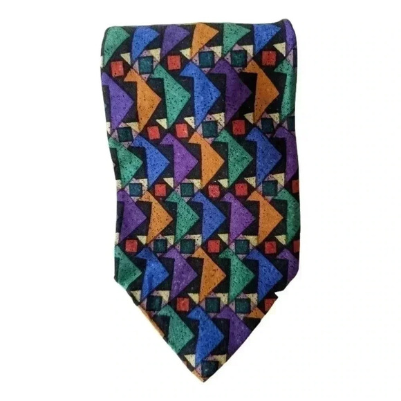 Eagle Shirtmakers Abstract 100% Silk Tie - Picture 1 of 5